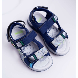 FRROCK Sandálias infantis juvenis para meninos com velcro azul marinho Reksio azul-marinho 1