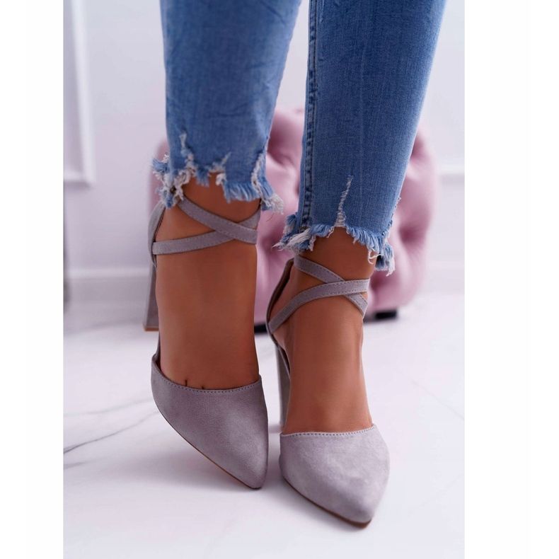 PS1 Bombas femininas no calcanhar no tráfego intenso de Spitz Grey cinza 2