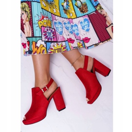 BUGO Sandálias femininas de salto alto com dedos abertos Red Montree vermelho 1