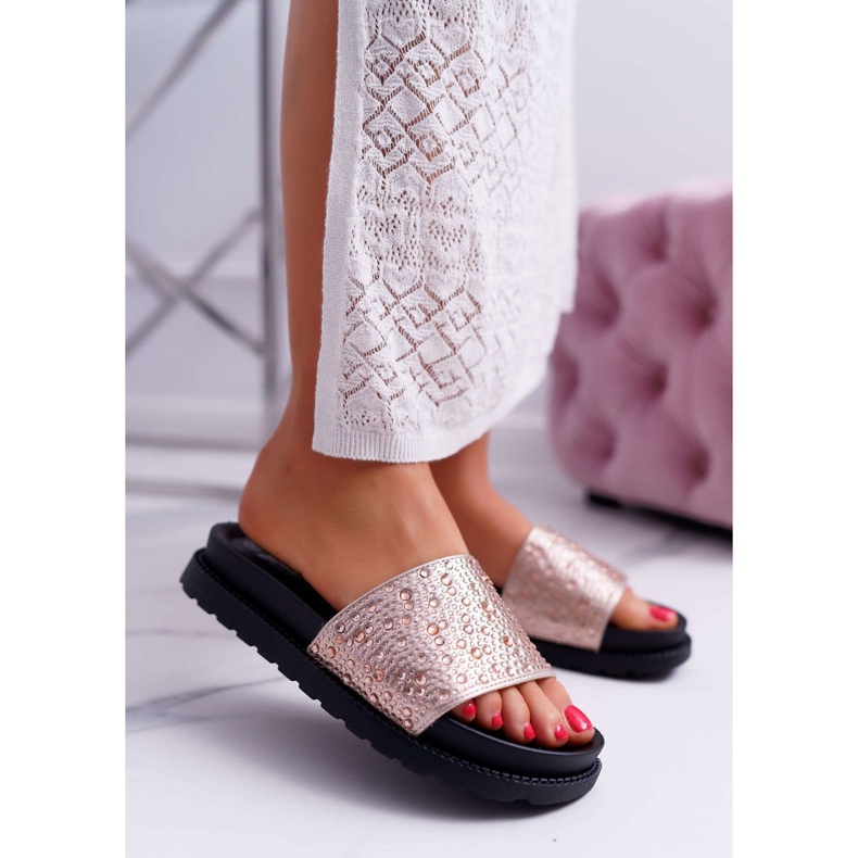 Chinelos femininos com champanhe cúbico de zircônia XTI 48821 rosa 1