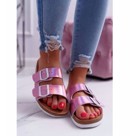 Chinelos femininos roxos Big Star DD274136 tolet 2