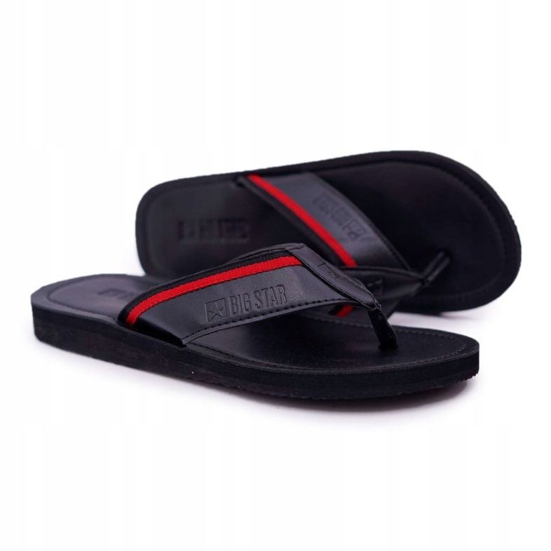 Chinelos masculinos flip-flops Big Star Black DD174678 preto 1