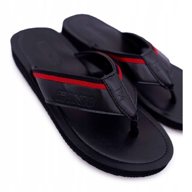 Chinelos masculinos flip-flops Big Star Black DD174678 preto 2