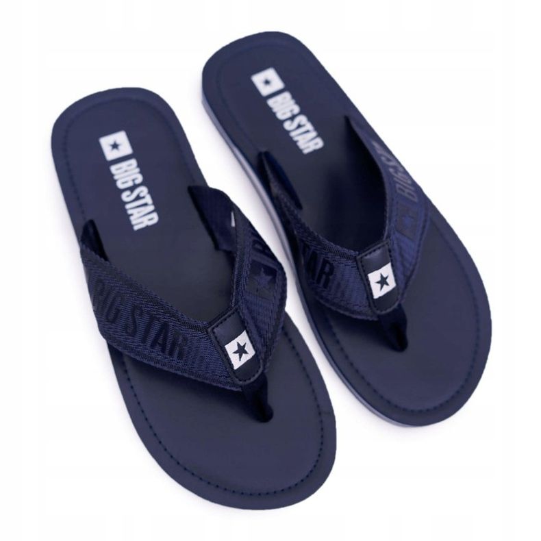 Chinelos masculinos flip-flops Big Star Navy Blue DD174676 azul marinho 2