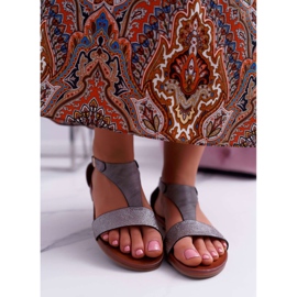 Sandálias Flat feminino Sergio Leone SK020 Grey Magra cinza 2