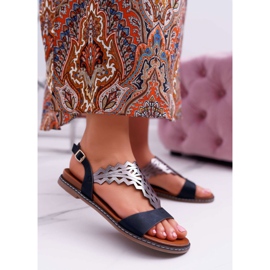 Sandálias Flat feminino Sergio Leone SK011 Black Lirielle preto 1