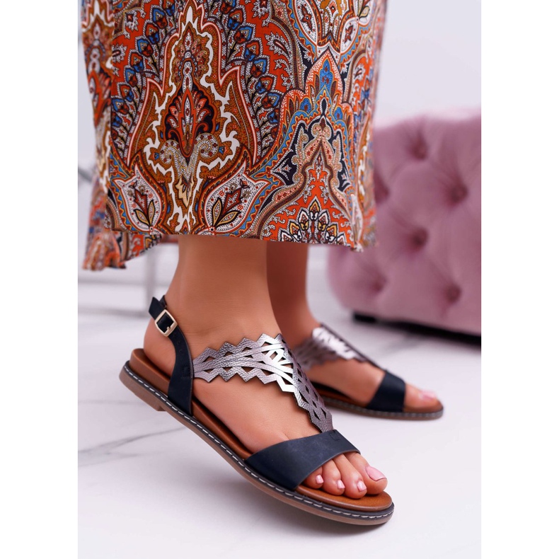 Sandálias Flat feminino Sergio Leone SK011 Black Lirielle preto 1