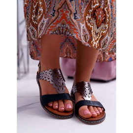 Sandálias Flat feminino Sergio Leone SK011 Black Lirielle preto 2