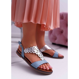 Sandálias rasteiras femininas Sergio Leone SK011 Blue Lirielle azul 1