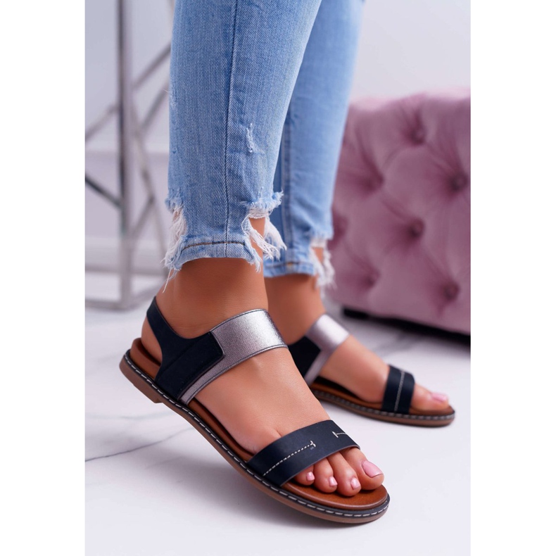 Sandálias Flat feminino Sergio Leone SK014 Black Agrina preto 1