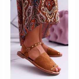 Sandálias Femininas Lu Boo Suede Camel Silena marrom 1