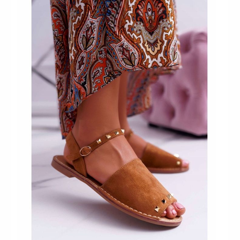 Sandálias Femininas Lu Boo Suede Camel Silena castanho 1