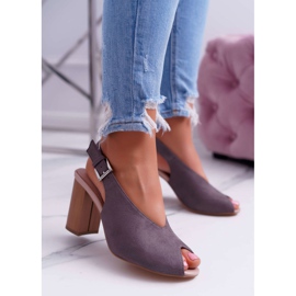 EVE Sandálias femininas camurça cinza escuro Celian 1