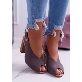 EVE Sandálias femininas camurça cinza escuro Celian 2