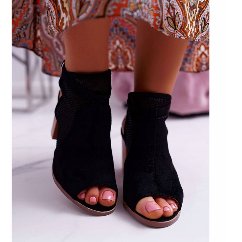 EVE Sandálias Femininas Camurça Preto Thido 2