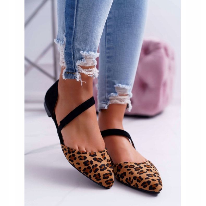 Lu Boo Ballerina In Spitz Suede Leopard Carana castanho preto 2