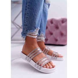 Moow Chinelos femininos com larena branca de zircônia cúbica branco 1