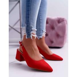 Sapatos femininos no calcanhar no Spitz Red Contrail vermelho 1