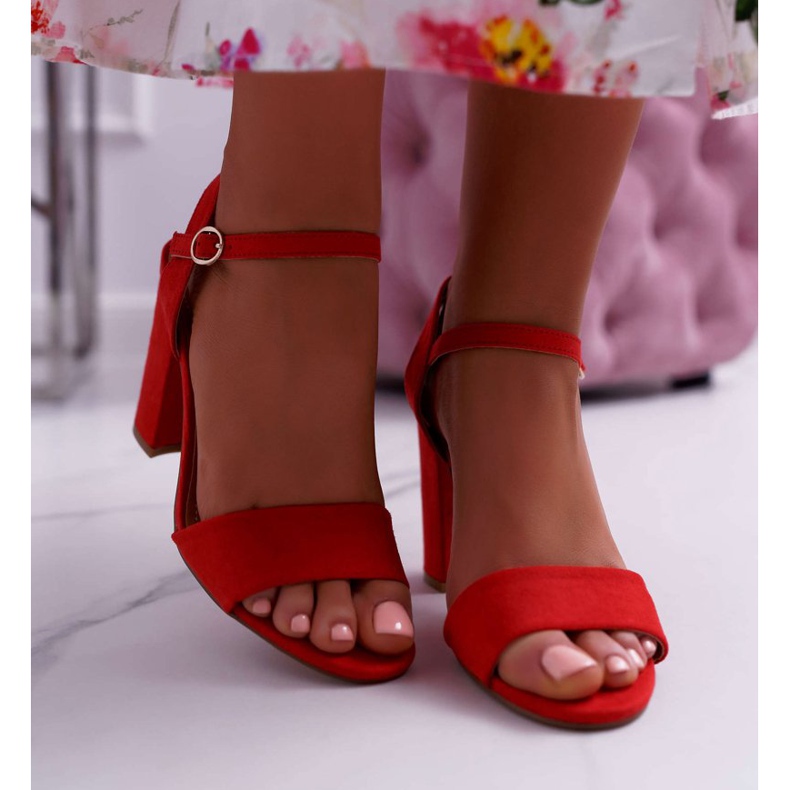 FRBS Sandálias femininas camurça vermelha baloo vermelho 2