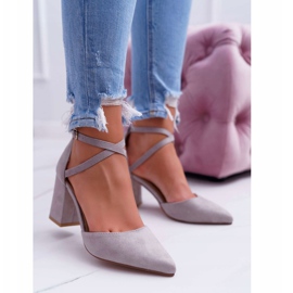 PS1 Bombas femininas no calcanhar no tráfego de Spitz Grey cinza 1