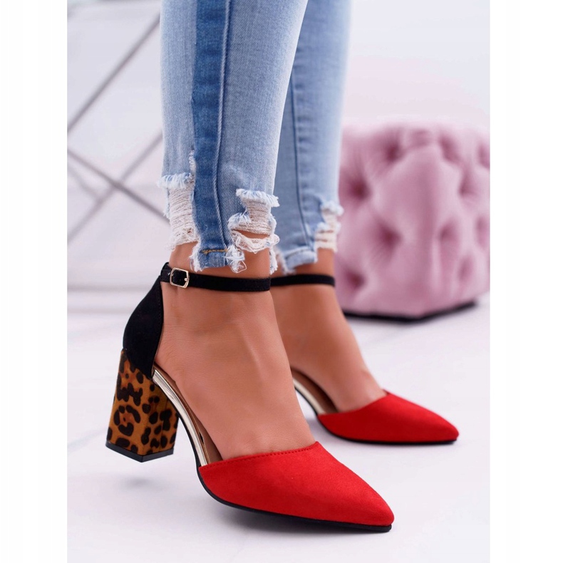 PS1 Bombas femininas no salto Leopard Red Ferri marrom preto vermelho 1