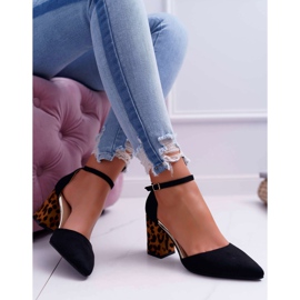 SEA Sapatos femininos no salto Leopard Black Ferri castanho preto 2