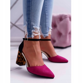 PS1 Bombas femininas no salto Leopard Fuchsia Ferri marrom preto rosa multicolorido 1