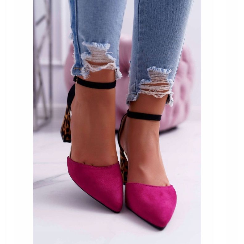 PS1 Bombas femininas no salto Leopard Fuchsia Ferri marrom preto rosa multicolorido 2