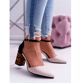 PS1 Sapatos femininos de salto alto leopardo Bege Ferri preto multicolorido 1