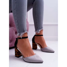 PS1 Sapatos femininos no salto Leopard Gray Ferri marrom preto cinza 2