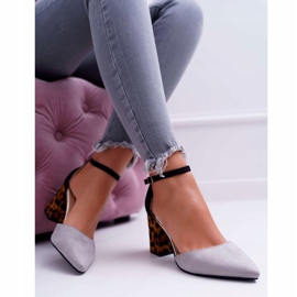 PS1 Sapatos femininos no salto Leopard Gray Ferri castanho preto cinza 1