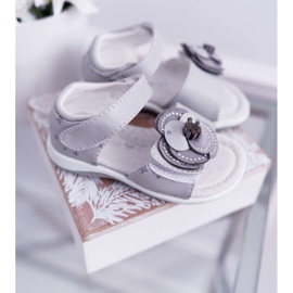 EVE Sandálias infantis com velcro para meninas flamenco cinza 2