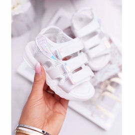 FRROCK Sandálias Infantis Com Velcro Para Meninas Branco Kimmi 1