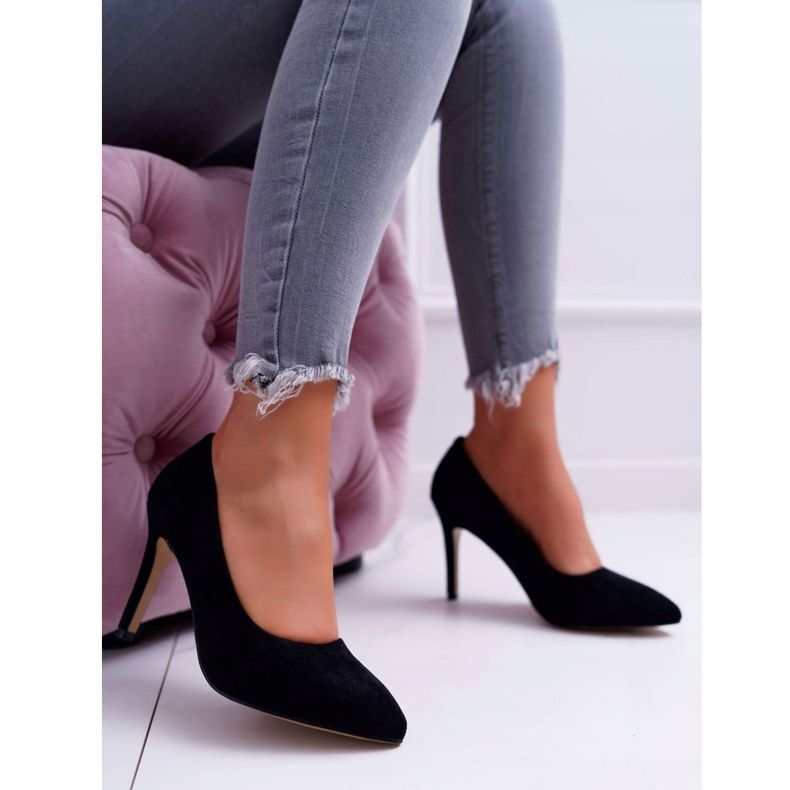 EVE Stilettos camurça feminino em Spitz Black Kiss Me preto 2