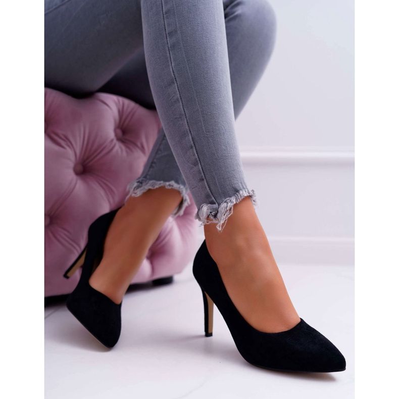 EVE Stilettos camurça feminino em Spitz Black Kiss Me preto 1