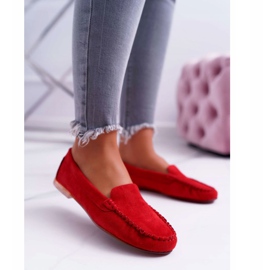 Mocassim feminino Sergio Leone camurça vermelho winted 1