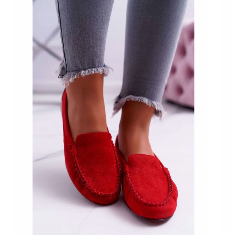 Mocassim feminino Sergio Leone camurça vermelho winted 2
