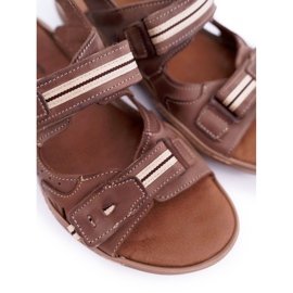 Mario Boschetti Sandálias Masculinas de Couro Marrom Lop castanho 1