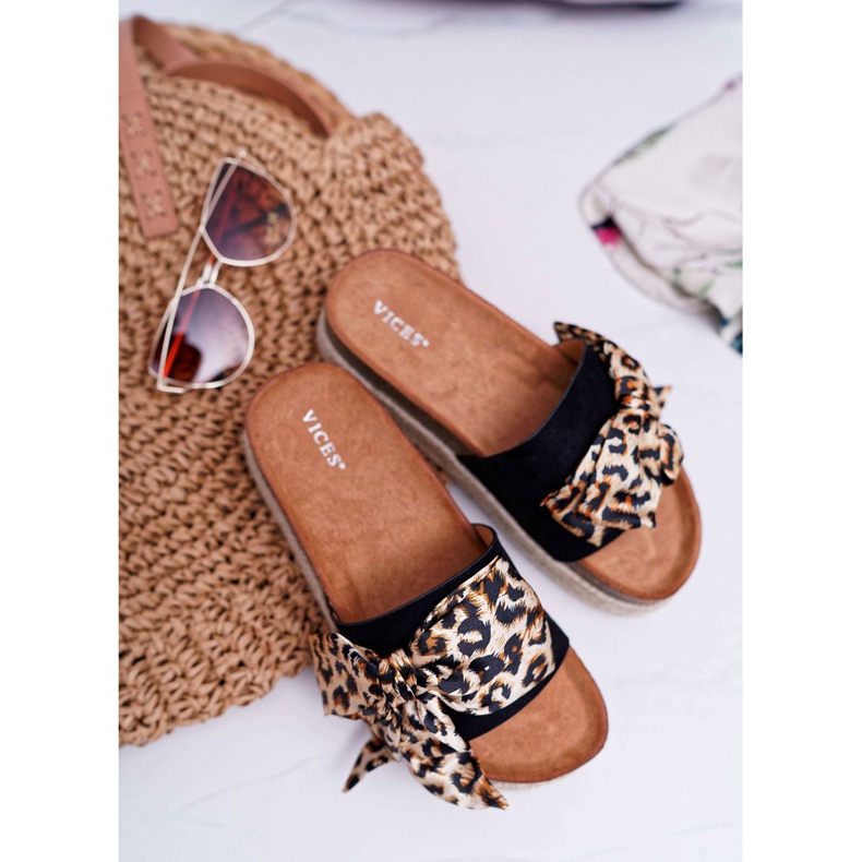 Vices Chinelos femininos Vícios Black Leopard 6275 preto 1