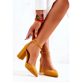 PS1 Sapatos femininos de salto alto camurça amarela Harye amarelo 2