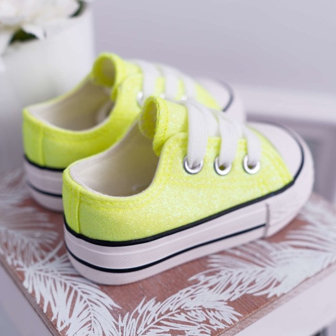 FRROCK Tênis infantil Brocade Lime Neon Misty amarelo 2