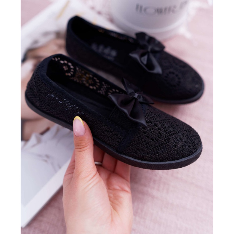 EVE Tênis infantil de renda preta Dudi preto 1