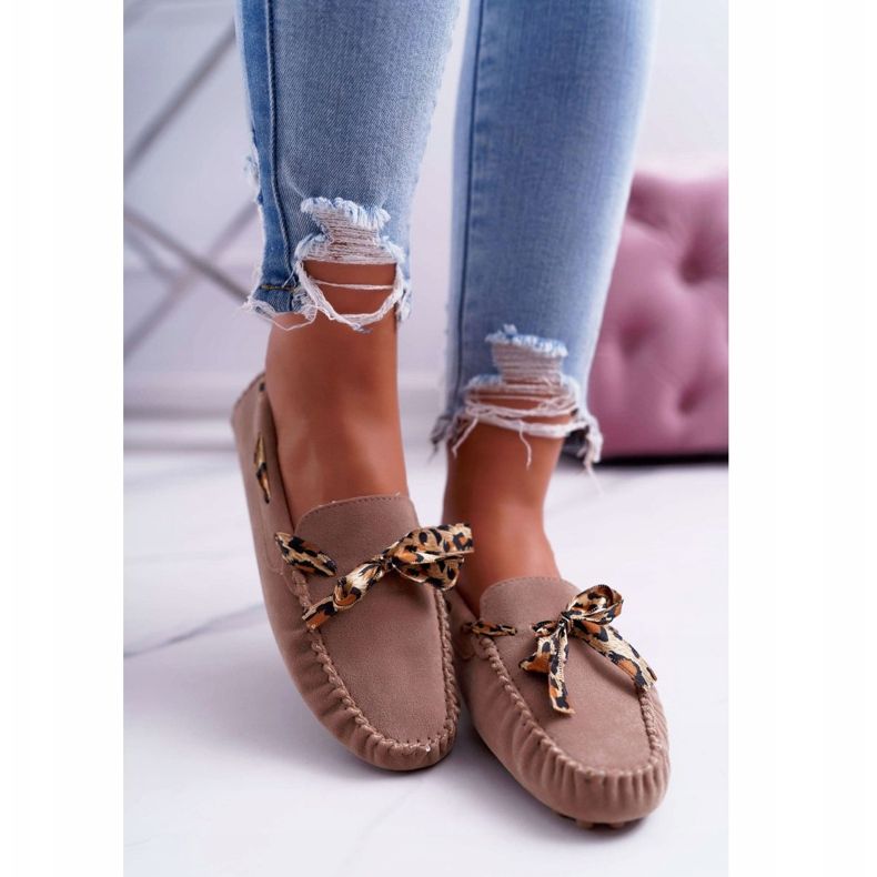 Mocassim feminino Lu Boo Ameixa Bege Confortável 2