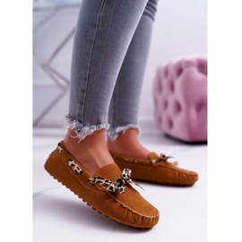 Mocassins femininos Lu Boo Confortável Camel Plummy castanho 2
