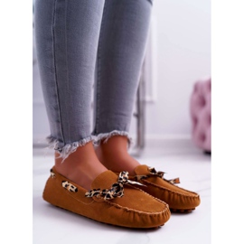 Mocassins femininos Lu Boo Confortável Camel Plummy marrom 1