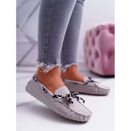 Mocassins Lu Boo Feminino Confortável Cinza Plummy 1