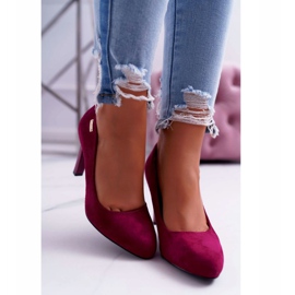 Sapatos femininos de salto em camurça escuro fúcsia Sergio Leone Campbell rosa 2