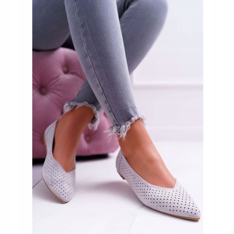 Bailarinas Lu Boo Feminino - Sobremesa Cinza Openwork 1