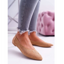 Bailarinas Lu Boo Feminino - Sobremesa de Camelo Aberto castanho 1