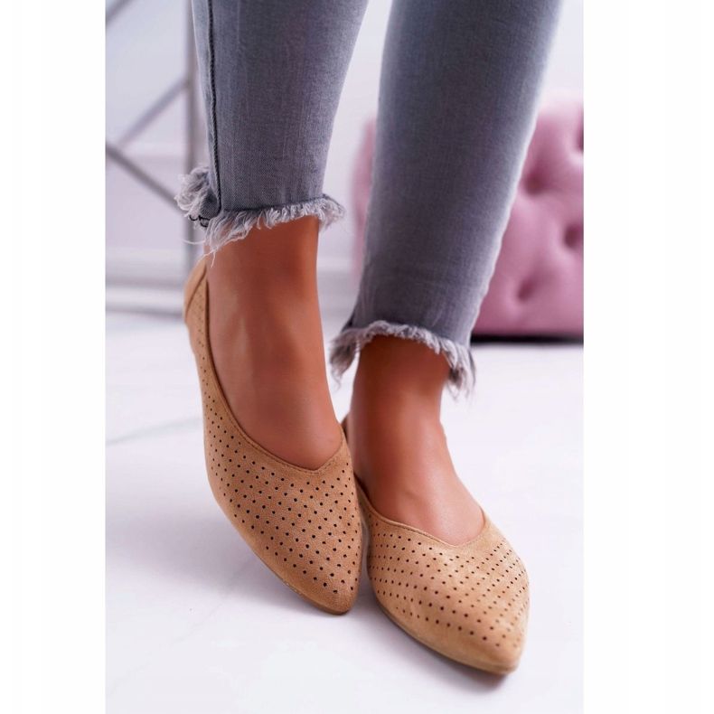 Bailarinas Lu Boo Feminino - Sobremesa de Camelo Aberto marrom 2